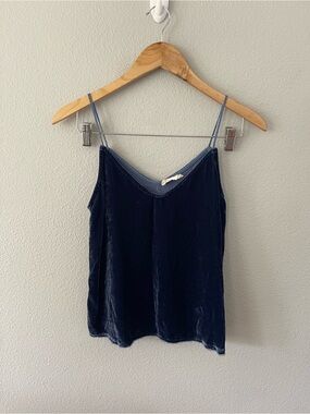 Nation LTD Velvet Silk Blend Tank Camisole Size XS Midnight Blue/Navy